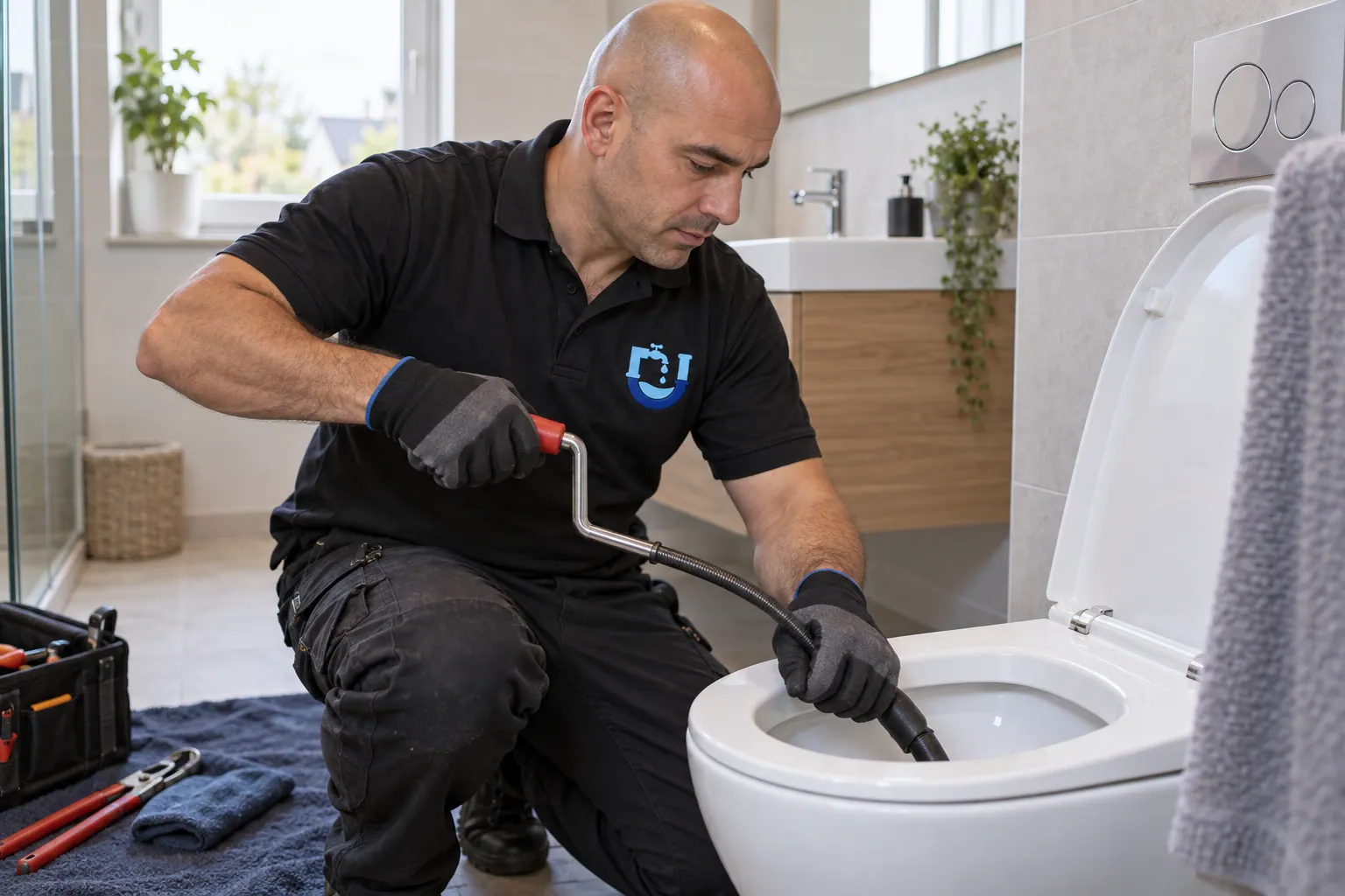 Illustration d’une intervention sur un WC bouché